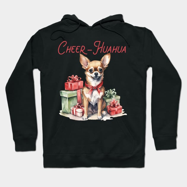 Chihuahua dog Christmas gift Hoodie by Positively Petal Perfect 